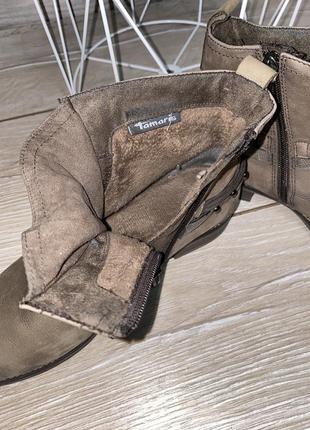 Демисезонные ботинки кожаные ботиночки ботильоны tamaris 38р потолка 25см5 фото