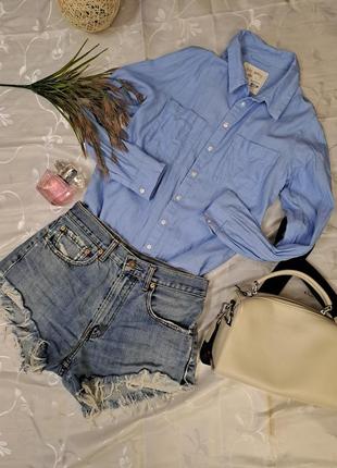 Блакитна сорочка 100% котон🔥