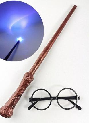 Волшебная палочка (звук, свет), очки и золотой снитч гарри поттера - harry potter, cosplay package2 фото