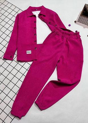 Вельветовый костюм тройка для девочки