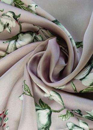 Сатиновый платок цветочный принт /7678/3 фото