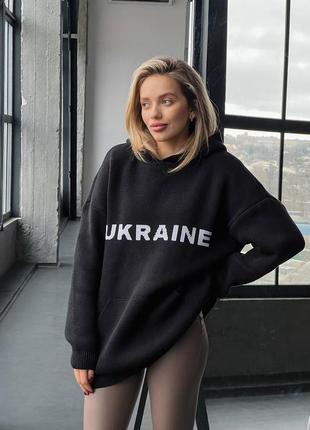 Жіноче стильне патріотичне  худі оверсайз унісекс стильний світшот бавовняний ukraine топ хіт продаж наложка1 фото