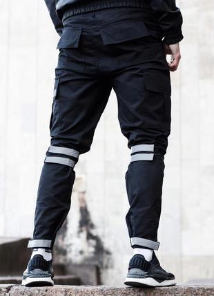 Брюки с рефлективными вставками, мужские брюки карго, джоггеры2 фото