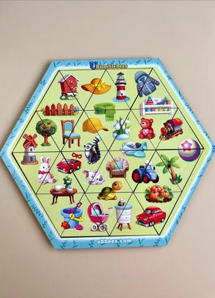 Дерев'яна іграшка пазл-головоломка "асорті" шестикутник псф125