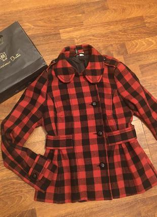 🔥распродаж 🔥 мега стильное пальто в клетку, 60% шерсти h&m