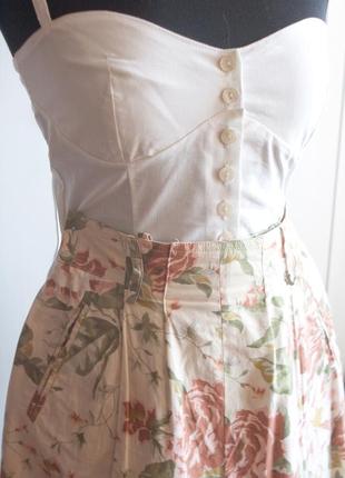 #розвантажуюсь широкие шорты на высокой талии в цветочный принт розы, коттон, италия2 фото