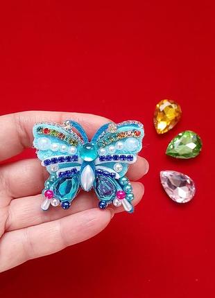 Очаровательная брошь бабочка для нежных и изящных модниц4 фото