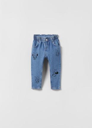 Джинси з міккі мінні маус зара zara 3-4/104