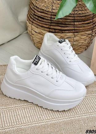 Кроссовки кеды экокожа белый