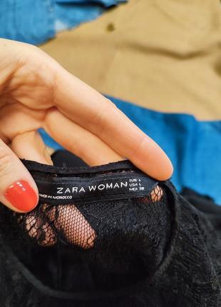 Zara плаття чорне класичне ошатне гіпюрове з довгим рукавом4 фото