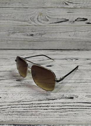 Солнцезащитные очки мужские коричневые в металлической оправе