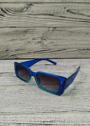 Солнцезащитные очки  женские синие в глянцевой оправе1 фото