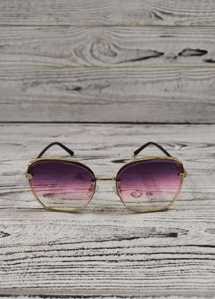 Солнцезащитные очки женские розовые в металлической оправе2 фото
