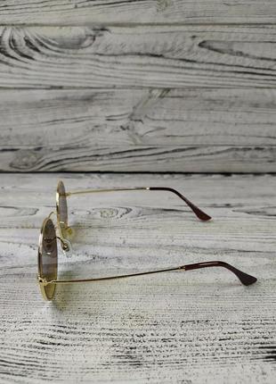Солнцезащитные очки  круглые коричневые  в  металлической  оправе5 фото