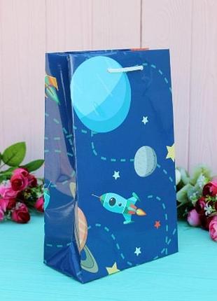 Пакет подарочный космос 26*15,5*8см ср-305