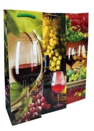 Пакет подарочный под бутылку wine 11х35х10 см арт.1791