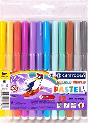 Фломастеры 12 цветов centropen пастельные арт.7550-12