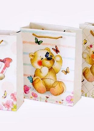 Пакет подарунковий ведмедики 23х18х8 см 3542