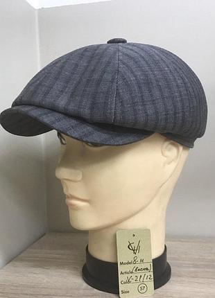 Кепка чоловіча восьмиклинка хуліганка костюмна тканина v-21/12 демісезонна comfort heads весна осінь синтепон