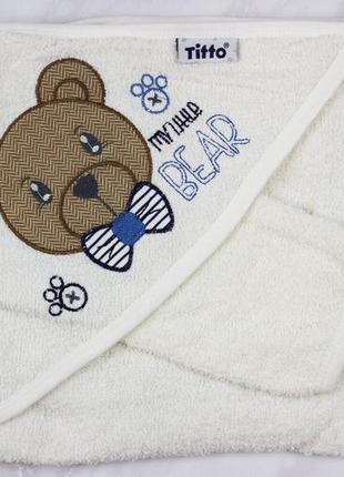 Рушник для купання з куточком для немовлят рушничок бавовняний для дитини для дівчинки і хлопчика1 фото