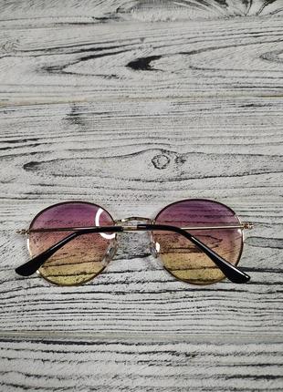 Солнцезащитные очки женские розовые  в металлической оправе4 фото