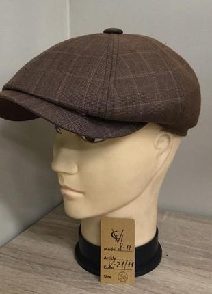 Кепка чоловіча восьмиклинка хуліганка костюмна тканина v-25/10 демісезонна comfort heads весна осінь синтепон