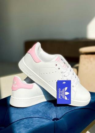 Кросівки adidas stan smith pink and white