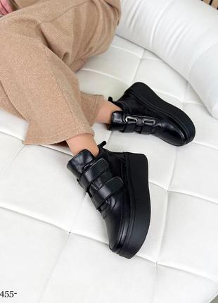 Деми ботинки, черные, натуральная кожа4 фото