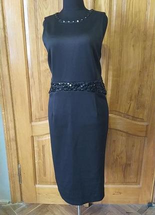 Чорне плаття футляр батал оздоблене