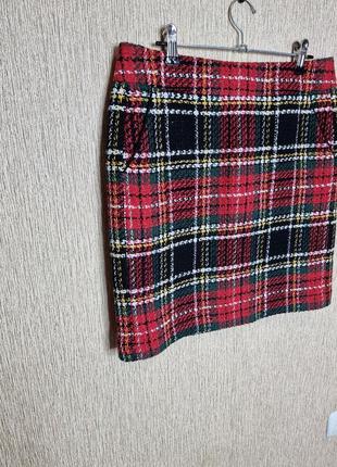Стильна твідова юбка, спідниця в клітку отнемецкого бренду marc aurel, оригінал