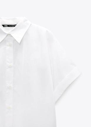 Стильная удлиненная рубашка zara 100 cotton.4 фото