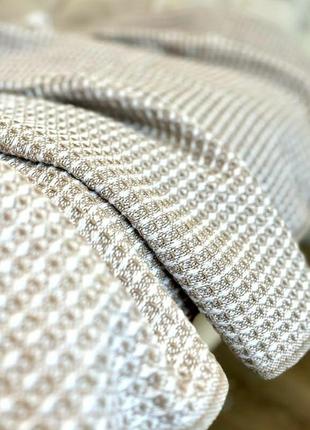 Пледы хлопковые с узором и кисточками очень качественные и теплые