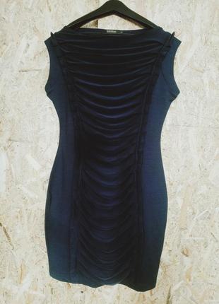 Платье футляр жатка темно-синий supertrash1 фото