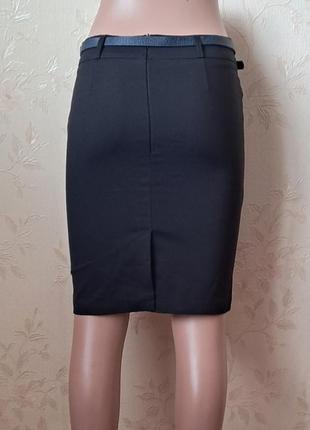 Классическая юбка, женская юбка миди, коттоновая юбка, с ремнем норма, батал s, m, l xl, xxl4 фото