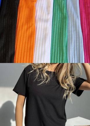 Футболка oversize в рубчик цвета 🌈🌈🌈⚡3 фото