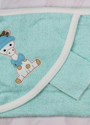 Рушник для купання з куточком для немовлят рушничок бавовняний для дитини для дівчинки і хлопчика1 фото