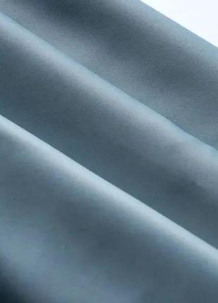 Портьерная ткань сатен голубого цвета с рисунком воды7 фото
