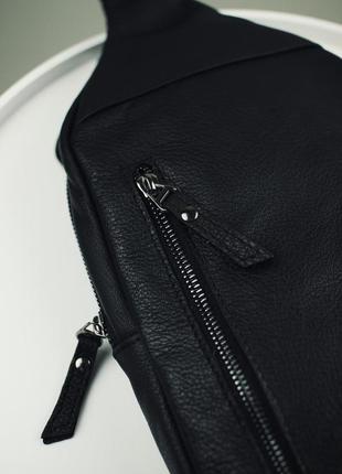 Власне виробництво. чоловіча сумка-слінг із натуральної шкіри, сумка через плече, рюкзак шкіра5 фото