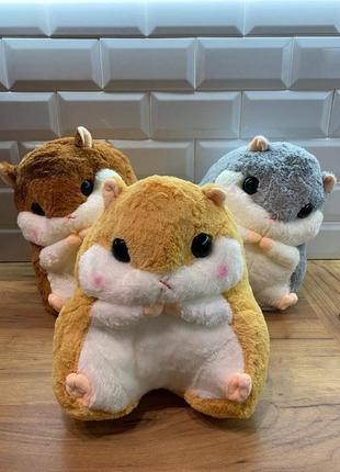 Іграшка плед подушка хом'як хом'ячок сірий рожевий рудий3 фото