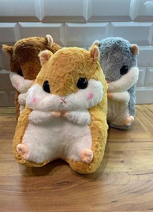 Іграшка плед подушка хом'як хом'ячок сірий рожевий рудий4 фото