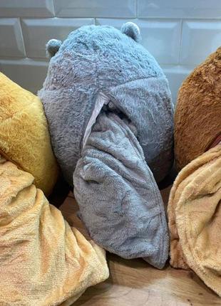 Іграшка плед подушка хом'як хом'ячок сірий рожевий рудий2 фото