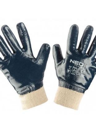 Захисні рукавички neo tools робочі, бавовна з повним нітриловим покриттям, p. 8 (97-630-8)