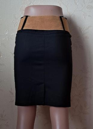 Стильная женская юбка, молния спереди, коттоновая юбка, миди юбка5 фото