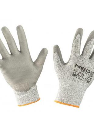 Захисні рукавички neo tools з поліуретановим покриттям, проти порізів, p. 10 (97-609-10)