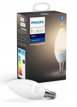 Умная лампочка philips hue e14, white, bt, dim (929002039903)