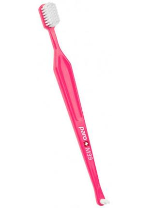 Зубная щетка paro swiss m39 в полиэт. уп. средней жесткости розовая (7610458097167-pink)1 фото