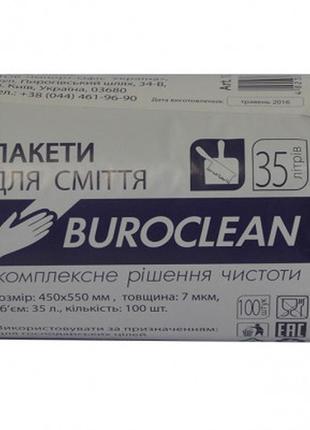 Пакунки для сміття buroclean чорні 35 л 100 шт. (4823078910622)1 фото