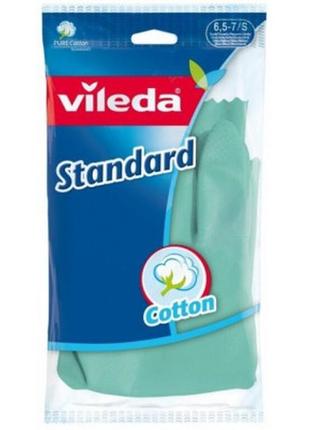 Перчатки хозяйственные vileda standard s 1 пара (4003790102042)1 фото