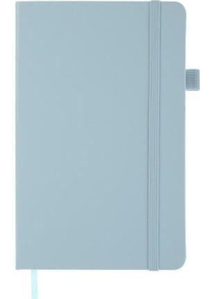 Книга записная buromax etalon 125x195 мм 96 листов в линию обложка из искусственной кожи голубая2 фото