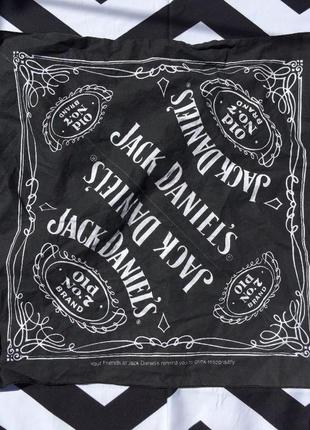 Бандана черная хлопковая jack daniel's, стильная на голову, шею, можно собаке